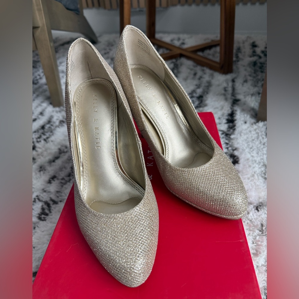 Kelly & Katie Shimmering Gold Heels